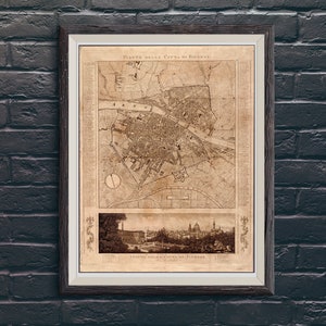 Vintage Landkarte Von Florenz Italien Digital Download Alte Florenz Italien Wandkarte um 1810 Geschenk zur Wohnungserwärmung