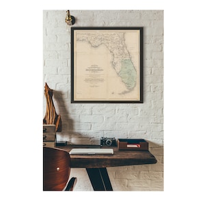 Vintage Karte von Florida digitaler Download Old Florida Landkarte Circa 1856 Einweihungsgeschenk