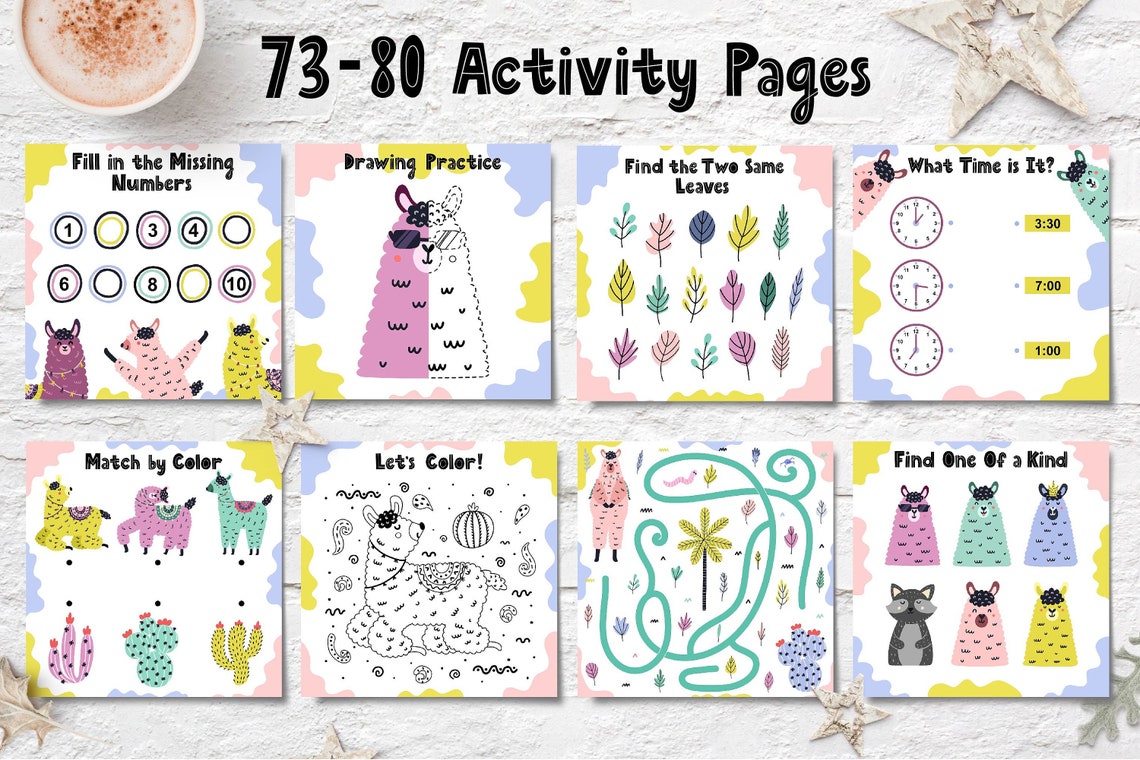 Llama Activities For Kids Mazes Dot to Dot &amp; More. Digital | Etsy