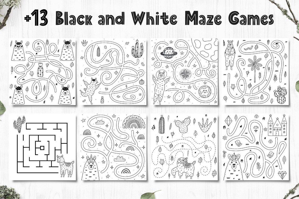 Llama Activities For Kids Mazes Dot to Dot &amp; More. Digital | Etsy