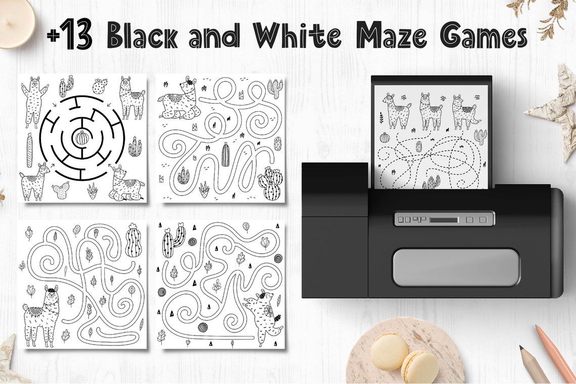 Llama Activities For Kids Mazes Dot to Dot &amp; More. Digital | Etsy