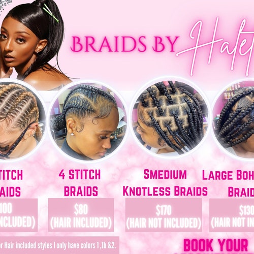 BRAID TRAINING FLYERD.I.Y Canva Hair Braiding Flyer Template | Etsy