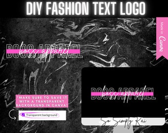 DIY Fashion Text Logo, Apparel, Clothing Business, Business Logo, Editable