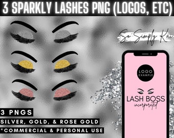 DIY Sparkly Lashes PNG for Logos, Clip Art, Logos, Business, Business Cards, Hand drawn