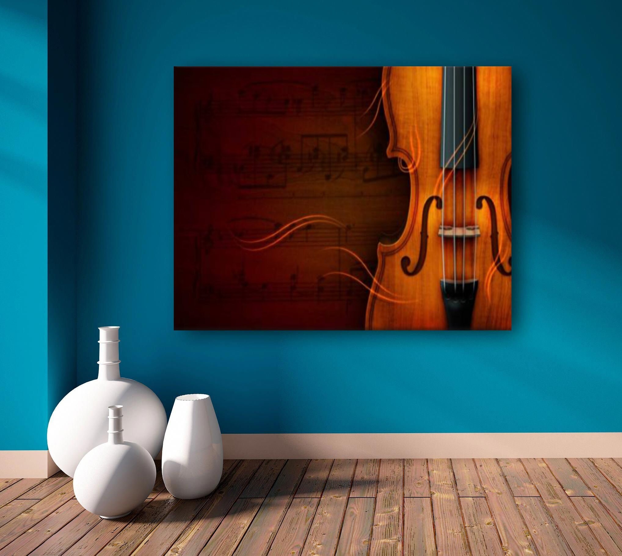 Violin Wall Canvas Painting Artviolin Instrument Canvas Etsy UK