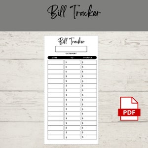 Bill Tracker| Printable PDF | Cash Envelope Tracker | Money Tracker | Budget Tracker | Savings Tracker | A6 | Budget | Sinking Funds