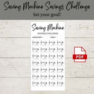 Sewing Machine Savings Challenge | Printable PDF | Savings Tracker | Savings | A6 | Money Challenge | Budget | Sinking Funds | Minimal