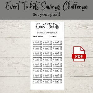 Veranstaltungskarten Spar-Challenge | Druckbare PDF | Ersparnis-Tracker | Einsparungen | DIN A6 | Geld-Challenge | Haushalt | Sinkbetten | Minimal