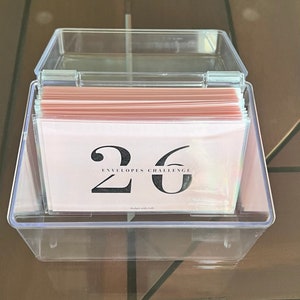 100 Envelopes Savings Challenge Acrylic Box| Vellum Laminated Cash
