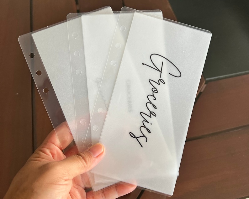CUSTOM | A6 | Vellum Cash Envelopes | Budget Envelopes | Money Envelope System | Sinking Funds | Frosted | Minimalist | Matte | Gloss Cursive big