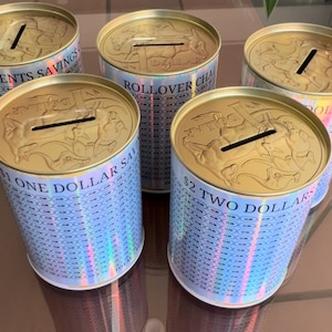 Large tin can money box sale