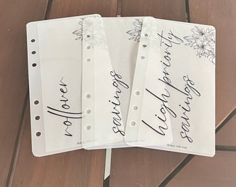 A6 Vellum Dashboard | Cash Budgeting| Budget Binder Dashboard| Title Page| Divider | Page Marker | Planner Divider | Minimal | Tabs | Floral