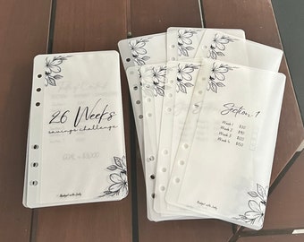 26 Weeks Savings Challenge | 3K, 5K Savings Challenge | Vellum Cash Envelopes| Budget Envelopes| Money Envelope System | A6 | 2026 Savings