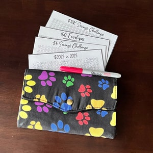 Savings Challenge Pouch | Rollover Pouch | Back to Bank | Cash Withdrawal Pouch | Bank Pouch | Handmade | Budget Envelopes | Purse | Wallet