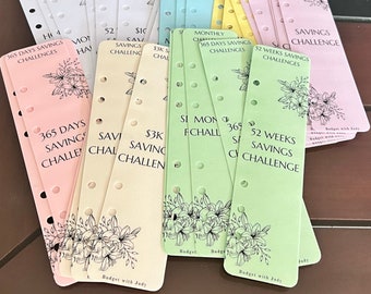 A6 Bookmarks | Budget Binder Divider| Budget Bookmark | Dashboard | Page Marker | Planner Divider | Minimal | Floral | Pastel | Tabs