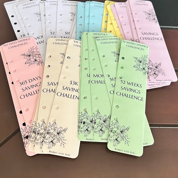 A6 Bookmarks | Budget Binder Divider| Budget Bookmark | Dashboard | Page Marker | Planner Divider | Minimal | Floral | Pastel | Tabs