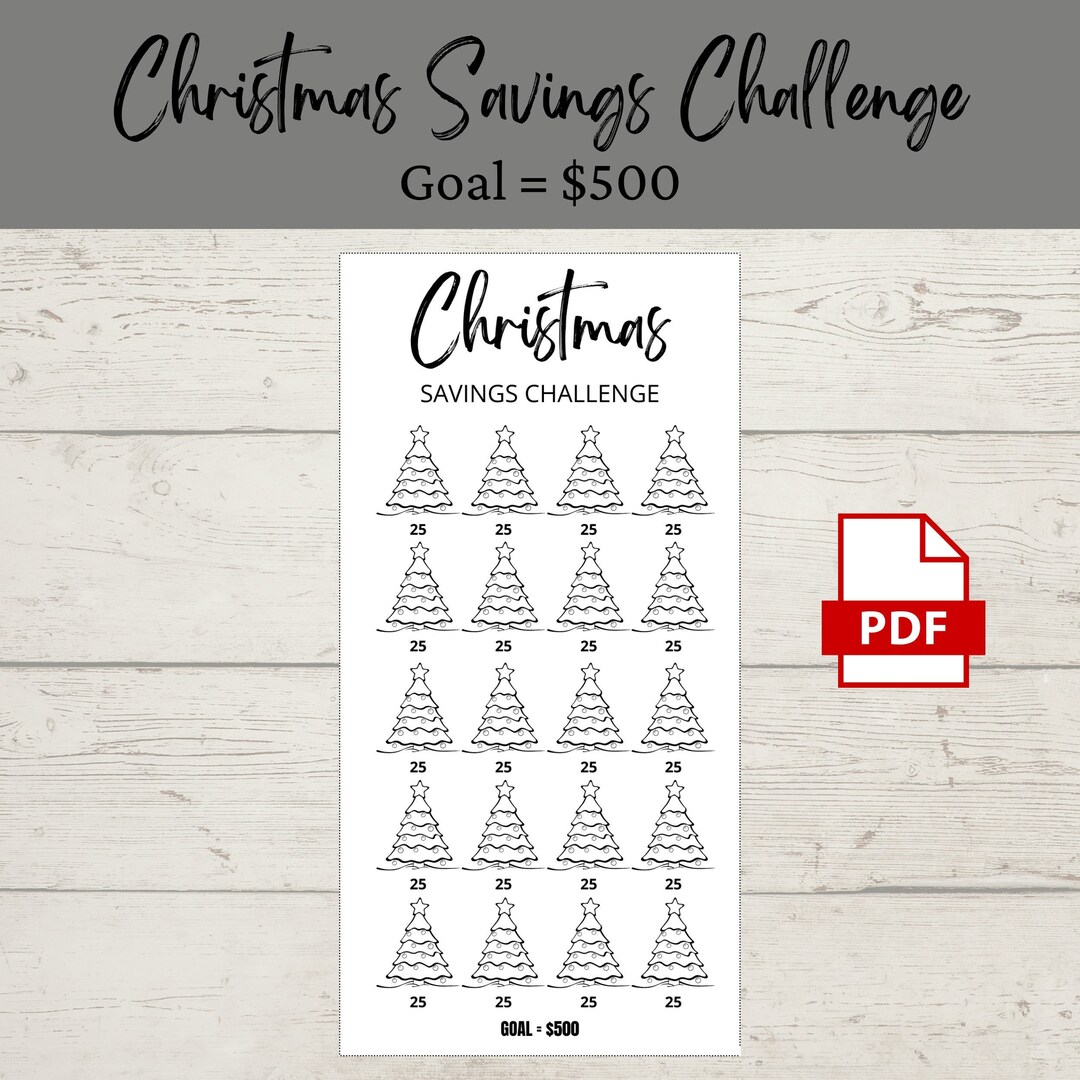 Christmas Savings Challenge | Printable PDF | Savings Tracker | Savings ...