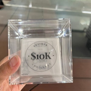 10K Savings Challenge Acrylic Box| Vellum Laminated Cash Envelopes| Holiday challenge| Monthly Challenge| Budget Envelopes| Minimalist