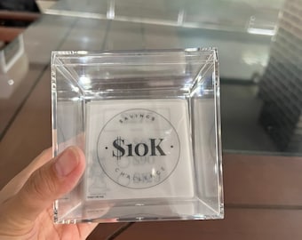 10K Savings Challenge Acrylic Box| Vellum Laminated Cash Envelopes| Holiday challenge| Monthly Challenge| Budget Envelopes| Minimalist