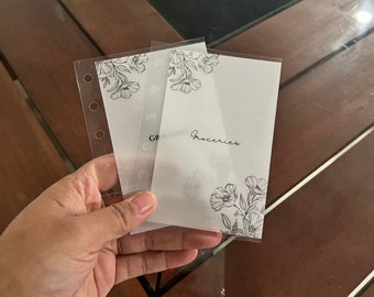 A7 Vellum Laminated Cash Envelopes | Budget Envelopes | Money Envelope System | Sinking Funds | Mini| Frosted| Minimalist | Floral | Printed