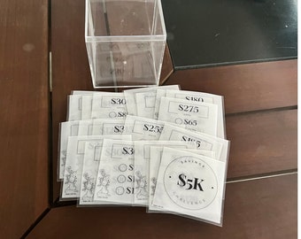 5K Savings Challenge Acrylic Box| Vellum Laminated Cash Envelopes| Holiday challenge| Monthly Challenge| Budget Envelopes| Minimalist