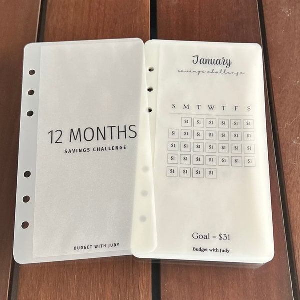 12 Months Savings Challenge | 2K Savings Challenge | Vellum Cash Envelopes| Budget Envelopes| Money Envelope System | A6 | 2024 Savings