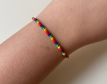 Subtle Pride Beaded Bracelet - Rainbow Pride Flag LGBTQ+ Jewellery