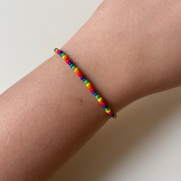 Subtle Pride Beaded Bracelet - Rainbow Pride Flag LGBTQ+ Jewellery