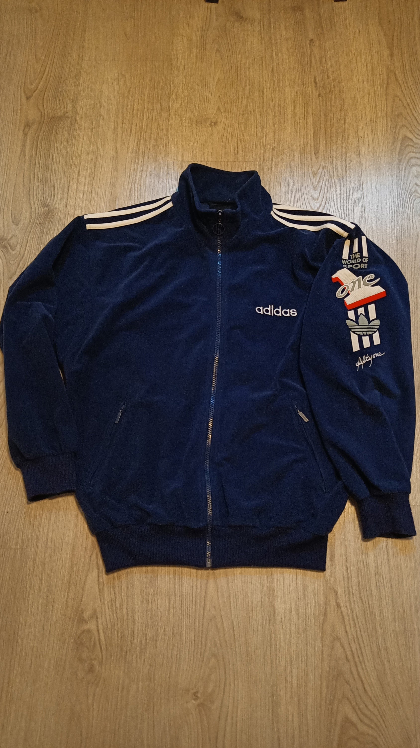 90s 80s Adidas One World Track Jacket S / M Ptp 54 Cm 90s 80s Adidas One World Track Jacket S / M Ptp 54 Cm