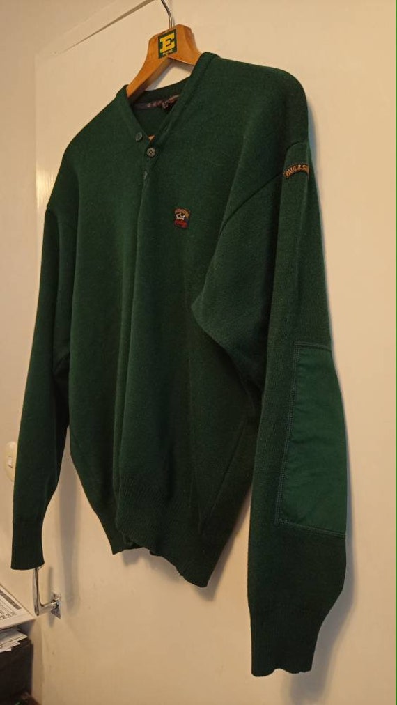 Paul and Shark vintage green sweater with button … - image 2