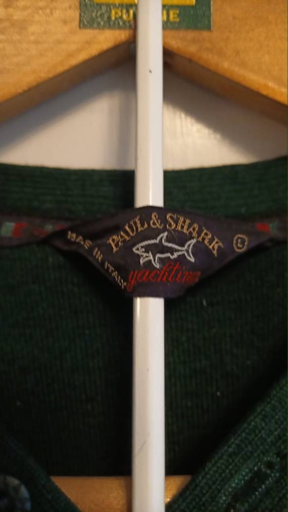 Paul and Shark vintage green sweater with button … - image 5