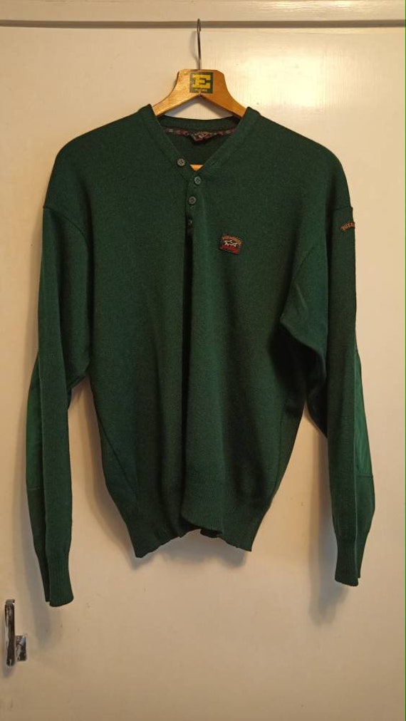 Paul and Shark vintage green sweater with button … - image 1