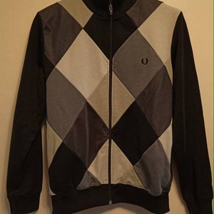 Fred Perry diamond pattern track jacket S Y2K