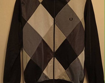 Fred Perry diamond pattern track jacket S Y2K