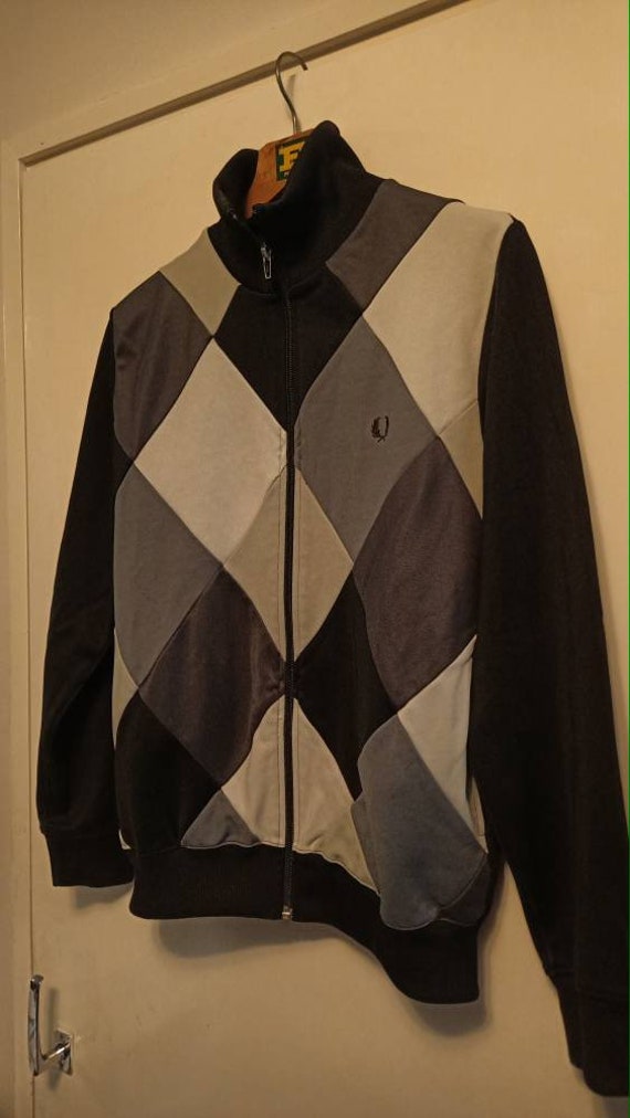 トップス archive FRED PERRY track jacket y2k Fred Perry Diamond Pattern Track Jacket S Y2K - Etsy