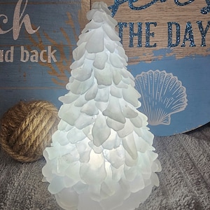 Genuine Caribbean Sea Glass Lighted Tree 5 inch