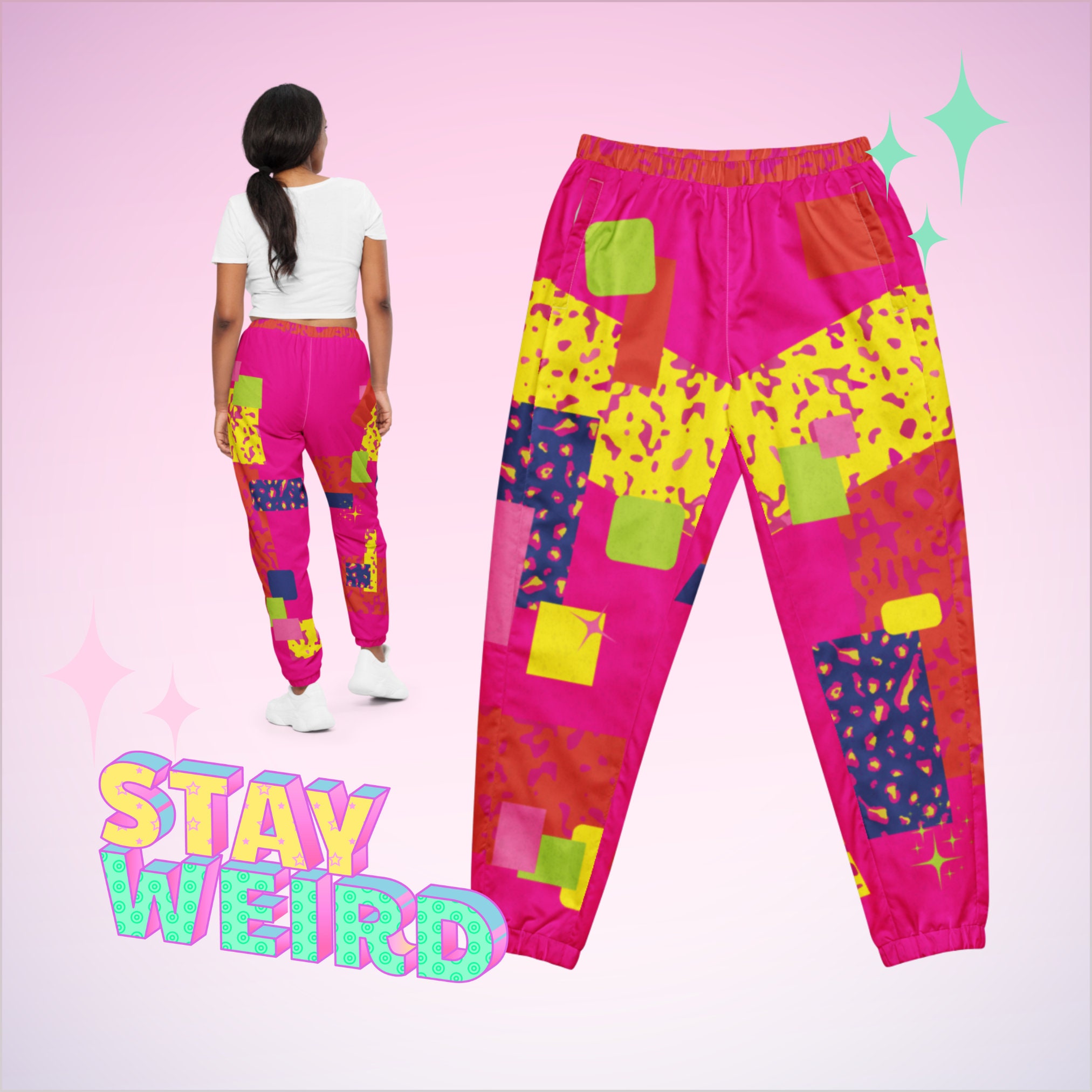 Vintage Flare Pants Y2K Reworked Weird Plant Graphic Patch Preppy