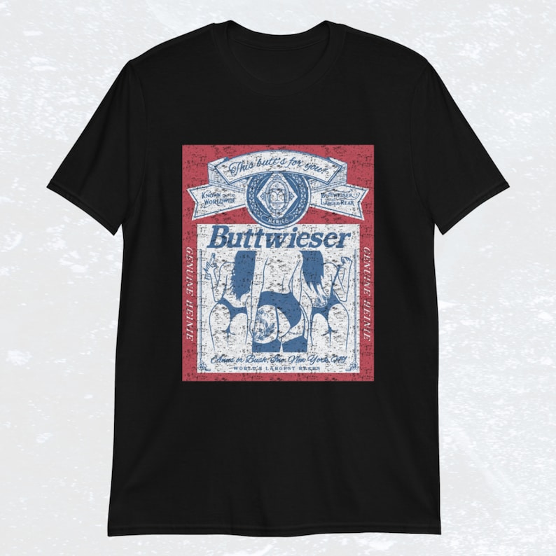 T-shirt parodie Buttwieser T-shirt effet vieilli drôle Worn Black