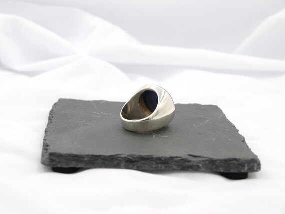 Solid Sterling Signet Ring Set with a Beautiful G… - image 8