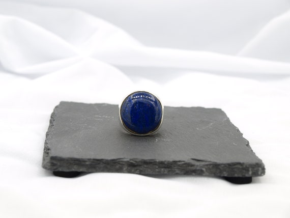 Solid Sterling Signet Ring Set with a Beautiful G… - image 7