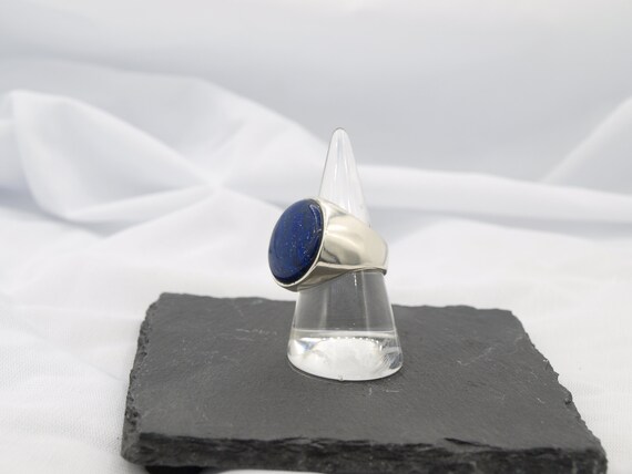 Solid Sterling Signet Ring Set with a Beautiful G… - image 3