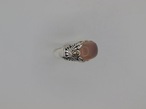 Solid Sterling Silver Ring Set Featuring a Rare 1… - image 6