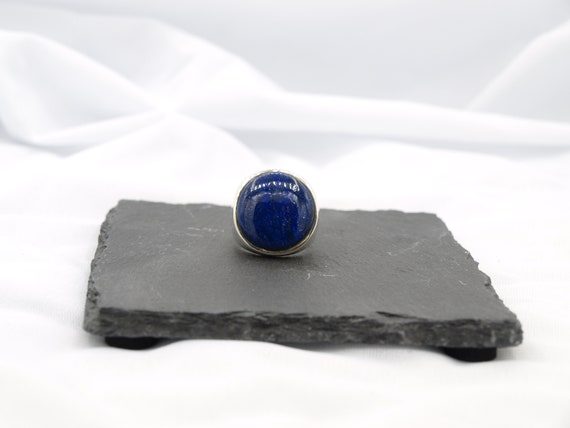 Solid Sterling Signet Ring Set with a Beautiful G… - image 5