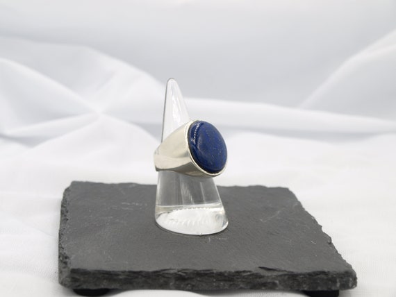 Solid Sterling Signet Ring Set with a Beautiful G… - image 4