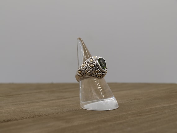 Solid Sterling Silver Ring with Matching Earrings… - image 1