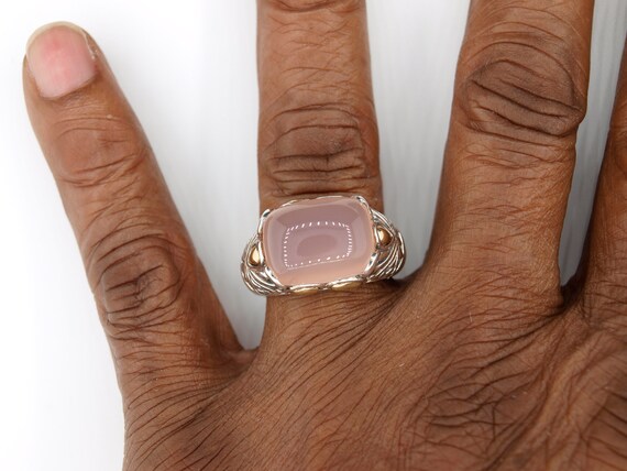 Solid Sterling Silver Ring Set Featuring a Rare 1… - image 5