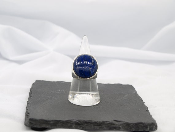 Solid Sterling Signet Ring Set with a Beautiful G… - image 1