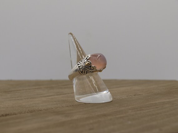 Solid Sterling Silver Ring Set Featuring a Rare 1… - image 3