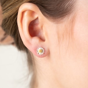 Stud earrings daisy 925 STERLING silver