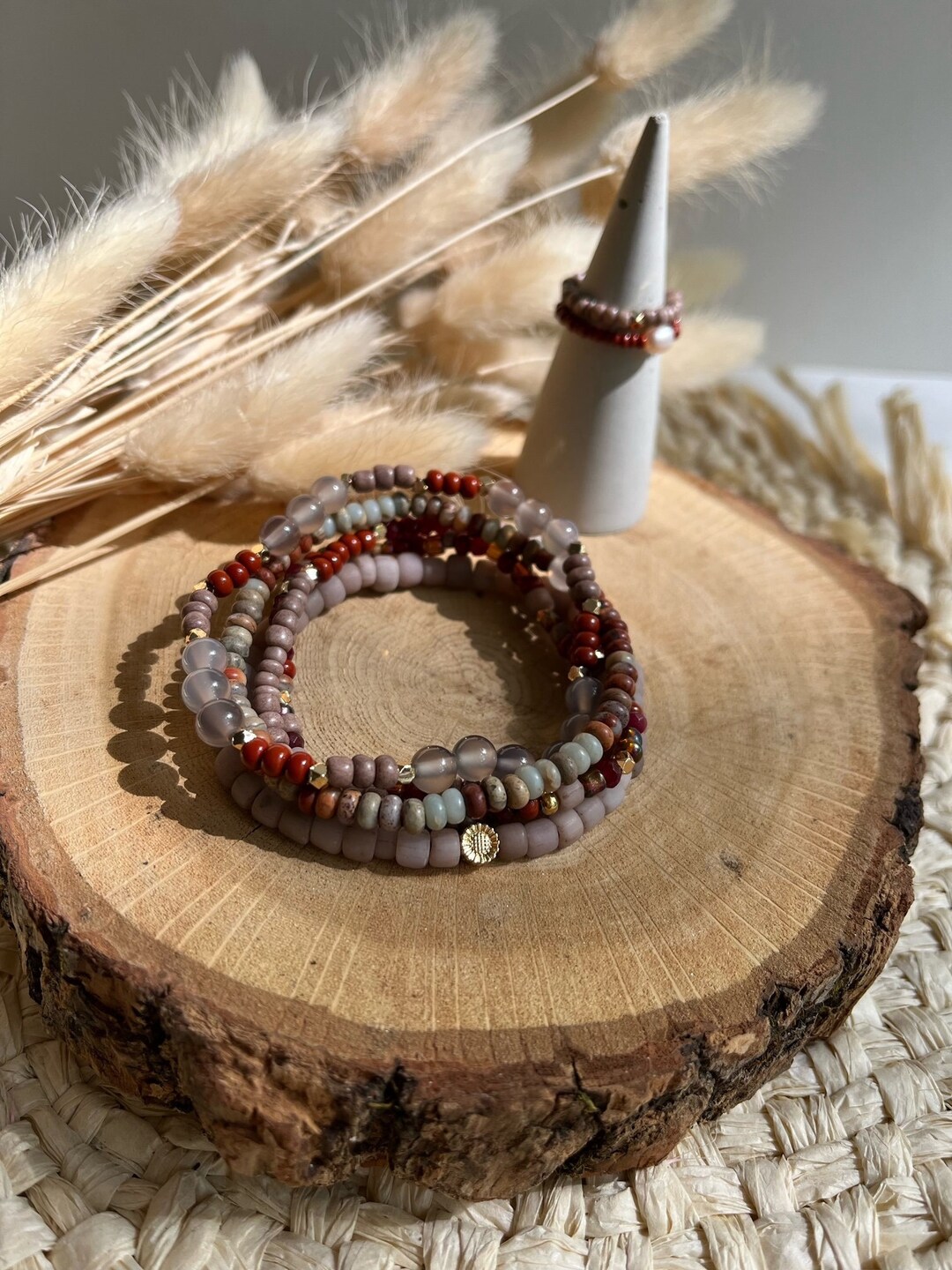 Bracelet élastique de Lithothérapie en Turquoise Africaine – boutique bohème